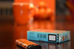 Kaffeepause für den Texter - natürlich in orange